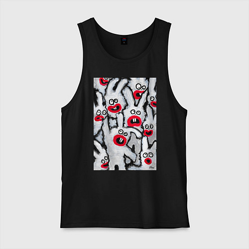 Мужская майка Веселые зайцы / Черный – фото 1