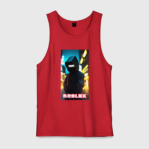 Мужская майка Roblox cyberpunk / Красный – фото 1