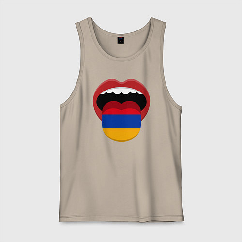 Мужская майка Armenian lips / Миндальный – фото 1