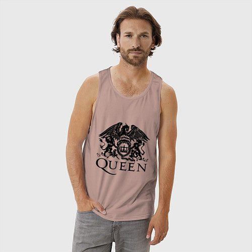 Мужская майка Queen - logo / Пыльно-розовый – фото 3