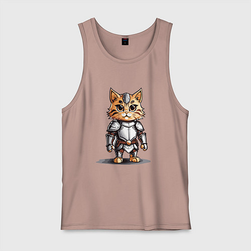 Мужская майка Рыжий кот в доспехах / Пыльно-розовый – фото 1
