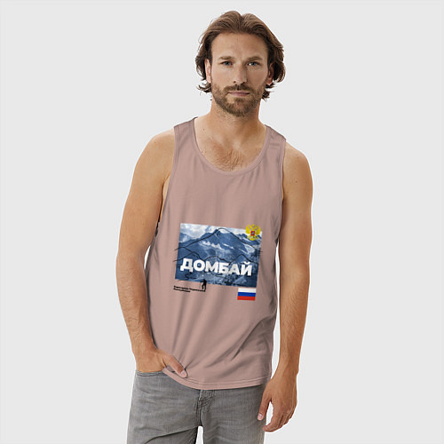 Мужская майка Домбай Карачаево-Черкесская Республика / Пыльно-розовый – фото 3