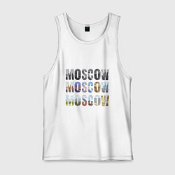 Майка мужская хлопок Moscow - Москва, цвет: белый