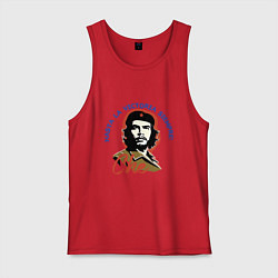 Майка мужская хлопок Че Гевара - всегда вперёд к победе!, цвет: красный