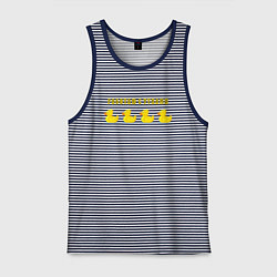 Майка мужская хлопок Работаю сутками, цвет: синяя тельняшка