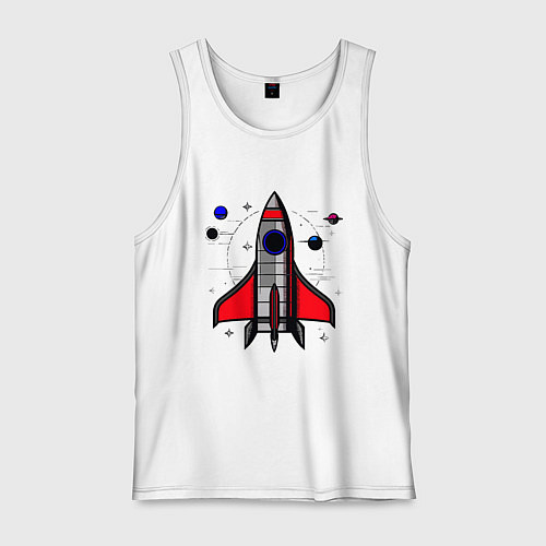 Мужская майка Ракета на взлете / Белый – фото 1