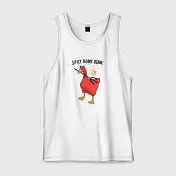 Майка мужская хлопок Spicy honk bonk - Untitled Goose Game, цвет: белый