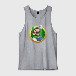 Майка мужская хлопок Луиджи значок, цвет: меланж