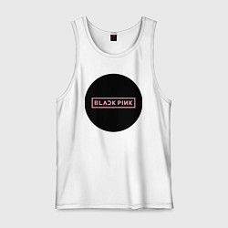 Майка мужская хлопок Black pink - logotype - group - South Korea, цвет: белый