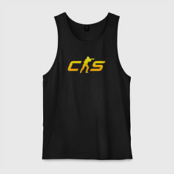 Майка мужская хлопок CS2 yellow logo, цвет: черный