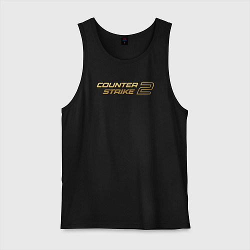 Мужская майка Counter strike 2 gold logo / Черный – фото 1