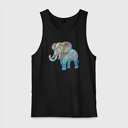 Майка мужская хлопок Beautiful elephant, цвет: черный