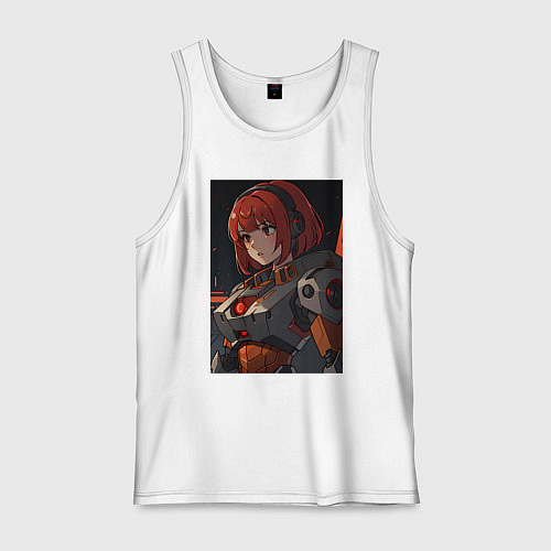 Мужская майка Робо-девушка / Белый – фото 1