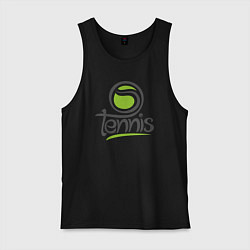 Майка мужская хлопок Tennis ball, цвет: черный