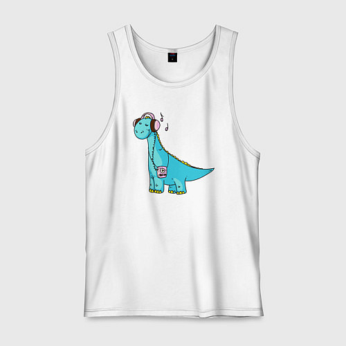 Мужская майка Music dino / Белый – фото 1