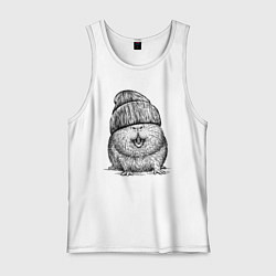 Майка мужская хлопок Морская свинка на стиле, цвет: белый