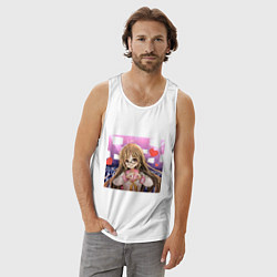 Майка мужская хлопок Аниме тян, цвет: белый — фото 2