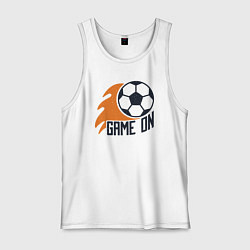 Майка мужская хлопок Game on football, цвет: белый