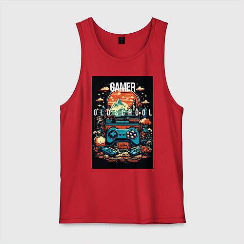 Мужская майка Геймер old school / Красный – фото 1