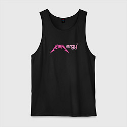 Майка мужская хлопок Kenergy - metallica and barbie style, цвет: черный