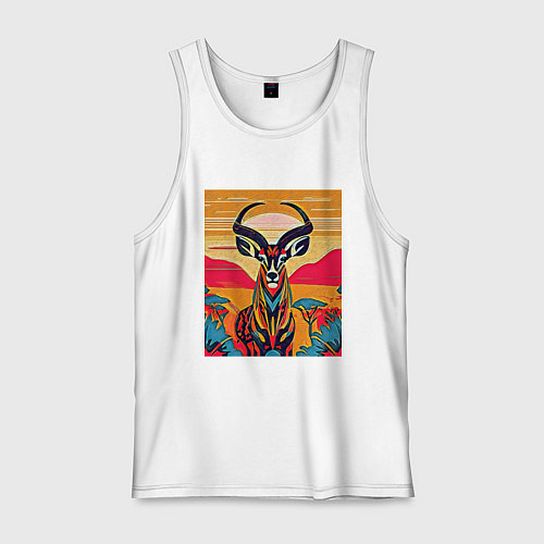 Мужская майка Африканская антилопа / Белый – фото 1