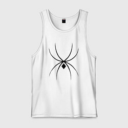 Майка мужская хлопок Черный паук минимал, цвет: белый