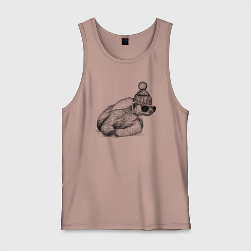 Мужская майка Медоед стильный / Пыльно-розовый – фото 1