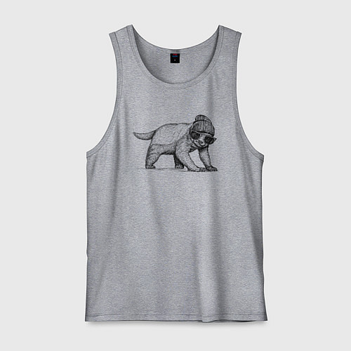 Мужская майка Медоед модный / Меланж – фото 1