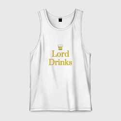 Майка мужская хлопок Lord drinks, цвет: белый