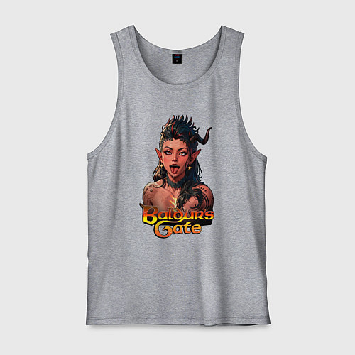 Мужская майка Karlah - Baldurs gate - ahegao / Меланж – фото 1