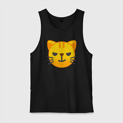Мужская майка Жёлтый котёнок хитрит / Черный – фото 1