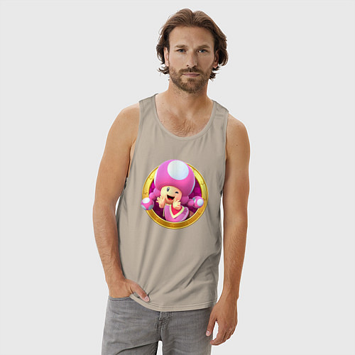 Мужская майка Тоад девочка значок / Миндальный – фото 3