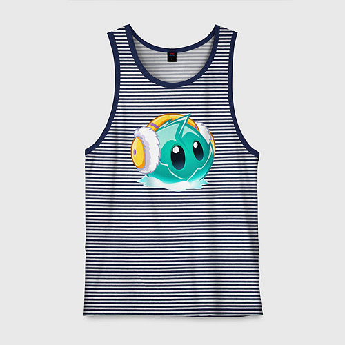 Мужская майка Салат Айсберг в наушниках / Синяя тельняшка – фото 1