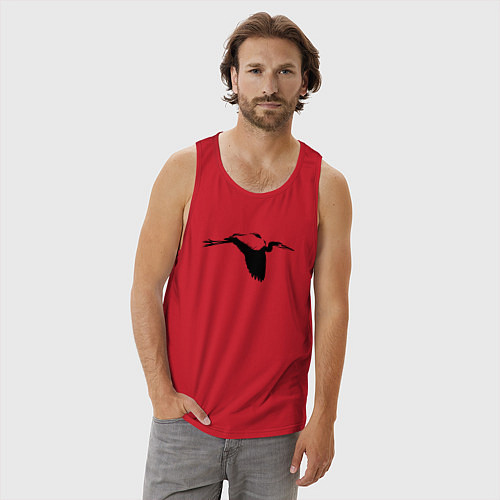 Мужская майка Аист трафарет / Красный – фото 3