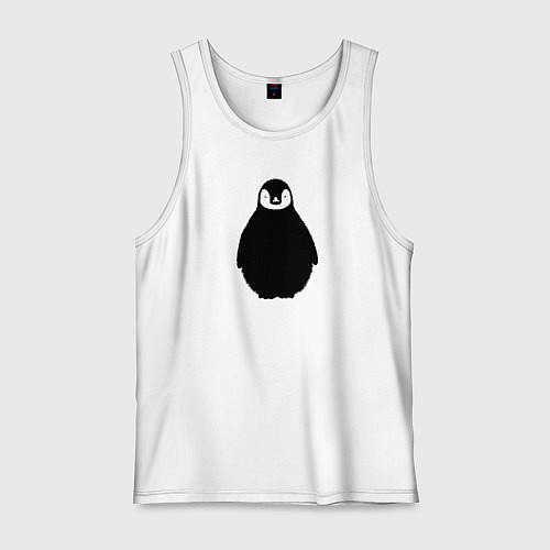 Мужская майка Пингвин мылыш трафарет / Белый – фото 1