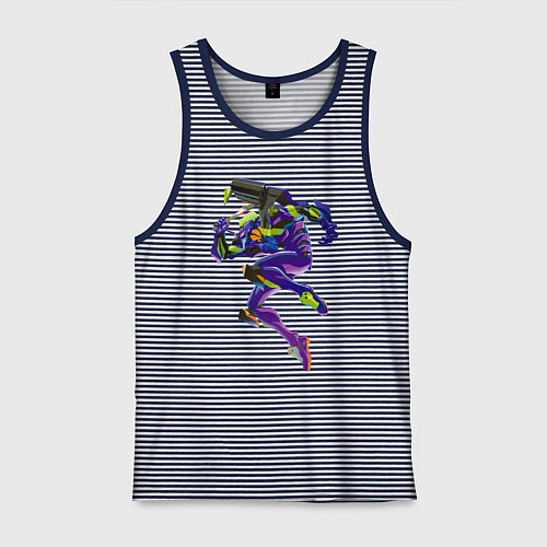 Мужская майка Био-робот евангелион 01 / Синяя тельняшка – фото 1