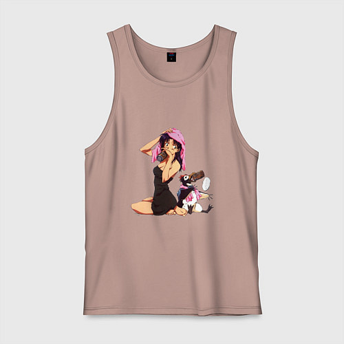 Мужская майка Мисато и Пен-Пен / Пыльно-розовый – фото 1