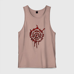 Майка мужская хлопок Astarion - red symbol, цвет: пыльно-розовый