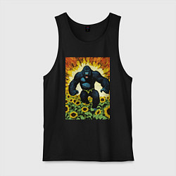 Майка мужская хлопок Разъяренная горилла, цвет: черный