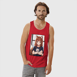 Майка мужская хлопок Spice and Holo, цвет: красный — фото 2