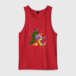 Мужская майка Новогодний дракон желает счастья