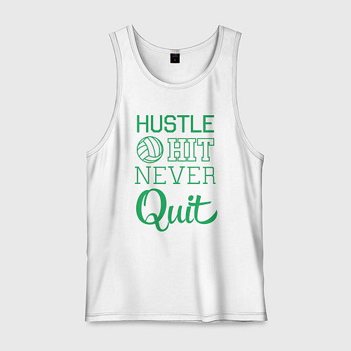 Мужская майка Hustle hit never quit / Белый – фото 1