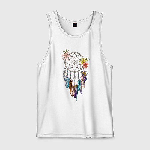 Мужская майка Ловец снов с перьями / Белый – фото 1