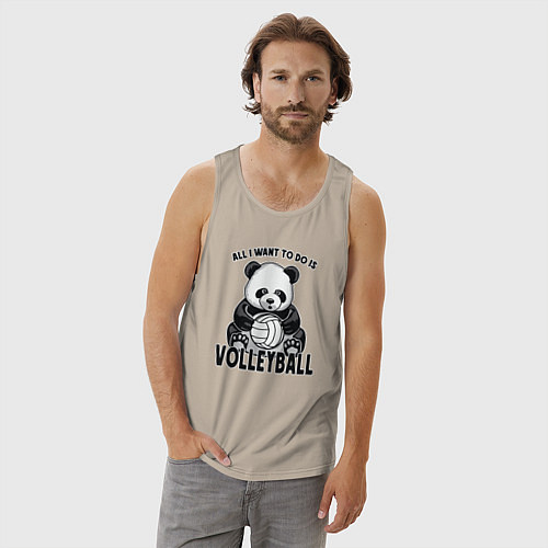 Мужская майка Panda volleyball / Миндальный – фото 3
