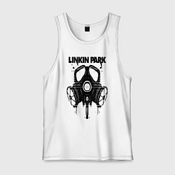 Майка мужская хлопок Linkin Park - gas mask, цвет: белый