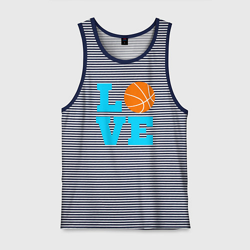 Мужская майка Любовь к баскетболу / Синяя тельняшка – фото 1