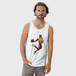 Майка мужская хлопок Kobe Bryant dunk, цвет: белый — фото 2
