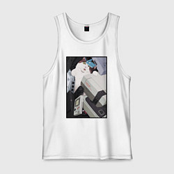 Мужская майка Кот в ретро консолях