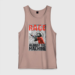 Майка мужская хлопок RATM - curly vocalist, цвет: пыльно-розовый