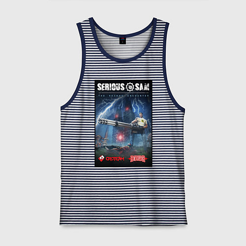 Мужская майка Serious Sam 1 - second encounter / Синяя тельняшка – фото 1